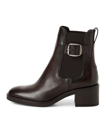 Botine Chelsea de piele, Maro inchis
