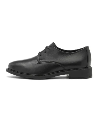 Pantofi din piele cu varf rotund, Negru