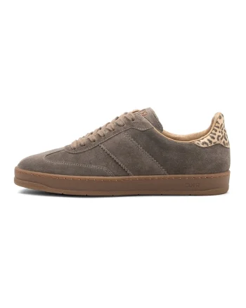 Pantofi sport din piele si piele intoarsa Nora, Grej