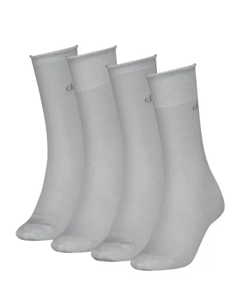 Set de sosete lungi cu aspect stralucitor - 4 perechi, Gri inchis