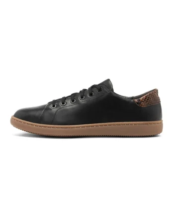Pantofi sport din piele cu detalii, Negru/Maro
