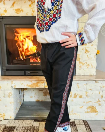 Pantalon traditional baieti Negru