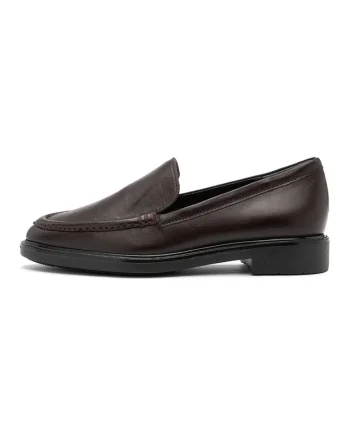 Pantofi loafer din piele, Rosu inchis