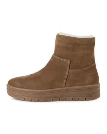 Ghete de piele intoarsa cu fermoar, Caramel