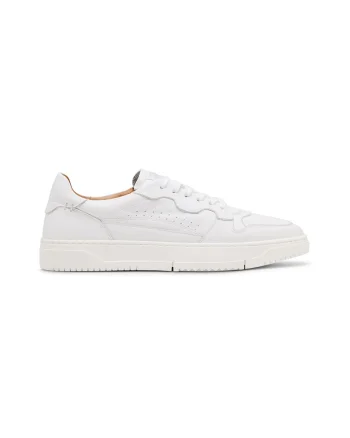 Pantofi sport de piele cu talpa plata Cliff, Alb