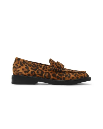 Pantofi loafer de piele Adison, Negru/Caramel