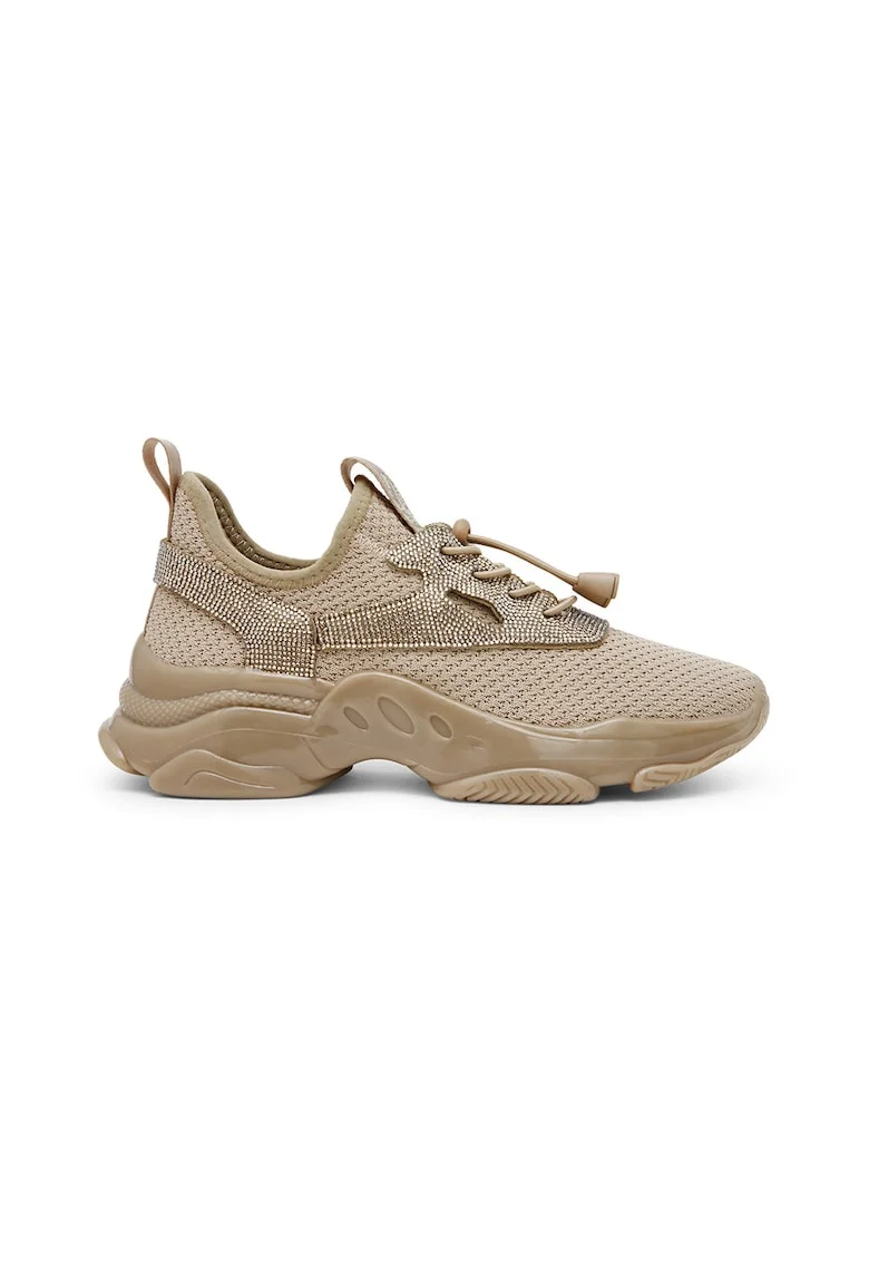 Pantofi sport decorati cu strasuri Match-RE, Maro nisip