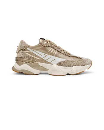 Pantofi sport din material textil Setback-R, Alb/Auriu