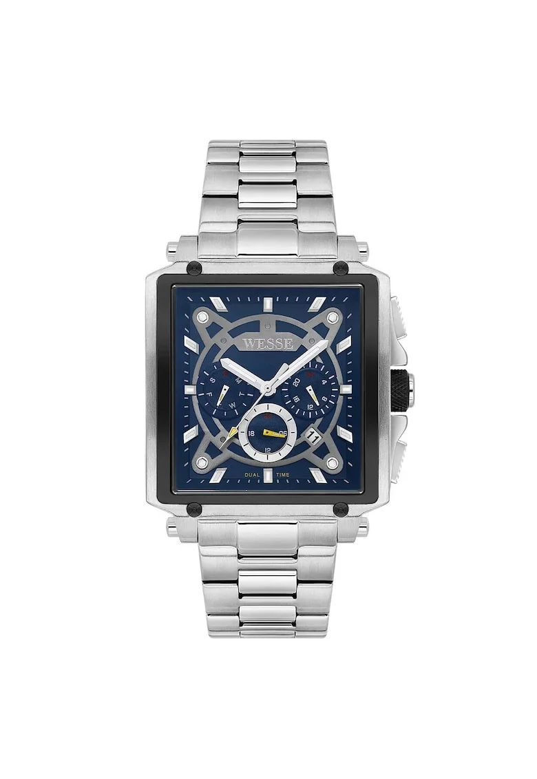 Ceas barbatesc  WWG402703, carcasa patrata 42x42mm, curea din otel, rezistent la apa 5 ATM, multicolor