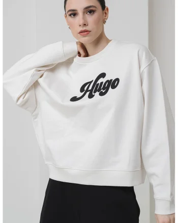 Bluza lejera de trening cu logo, Alb/Negru