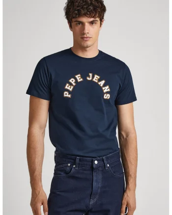 Tricou cu imprimeu logo, Bleumarin