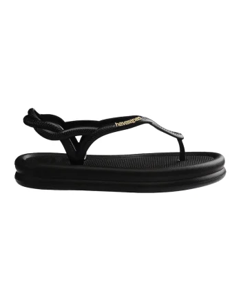 Sandale slingback cu bareta separatoare, Negru/Galben pastel