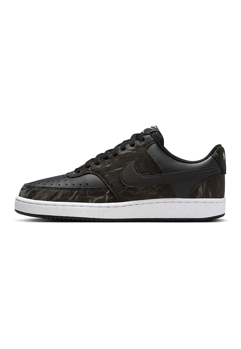 Pantofi sport COURT VISION LO NN din piele ecologica, Negru/Negru stins/Gri inchis
