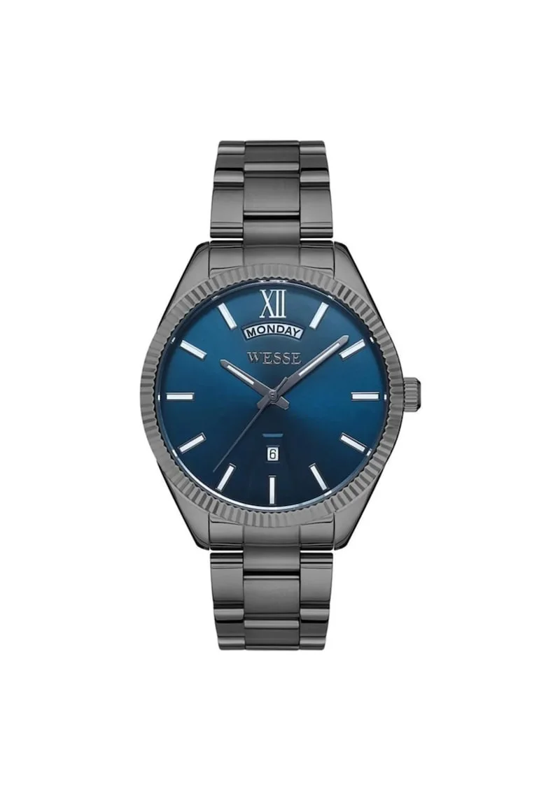 Ceas barbatesc  WWG205504, 42 mm, curea din otel gri, rezistent la apa 5 ATM
