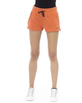 Pantaloni scurti din bumbac cu snur, Portocaliu