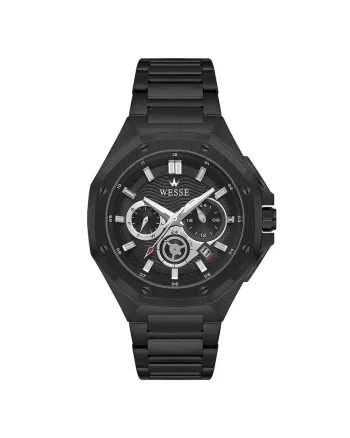 Ceas barbatesc  WWG402804, curea din otel, 44mm, negru, rezistent la apa 5 ATM