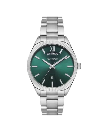 Ceas barbatesc  WWG205506, 42 mm, curea metalica, cadran verde, rezistent la apa 5 ATM