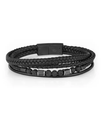 Bratara pentru barbati  din Piele ecologica, lungime 21 cm, JWQG3033