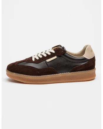 Pantofi sport cu garnituri de piele intoarsa Euphoria, Maro inchis