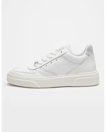 Pantofi sport flatform de piele cu logo Brent, Alb optic