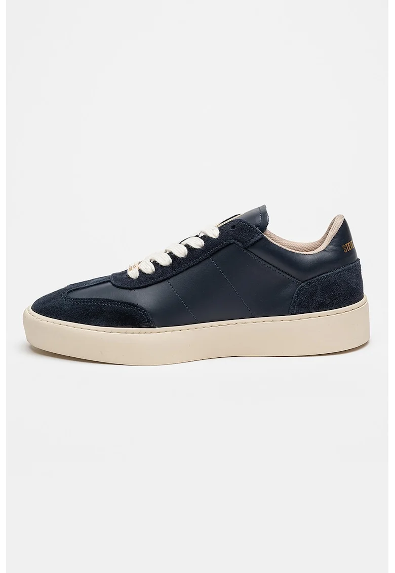 Pantofi sport de piele si piele intoarsa Lyone II, Bleumarin