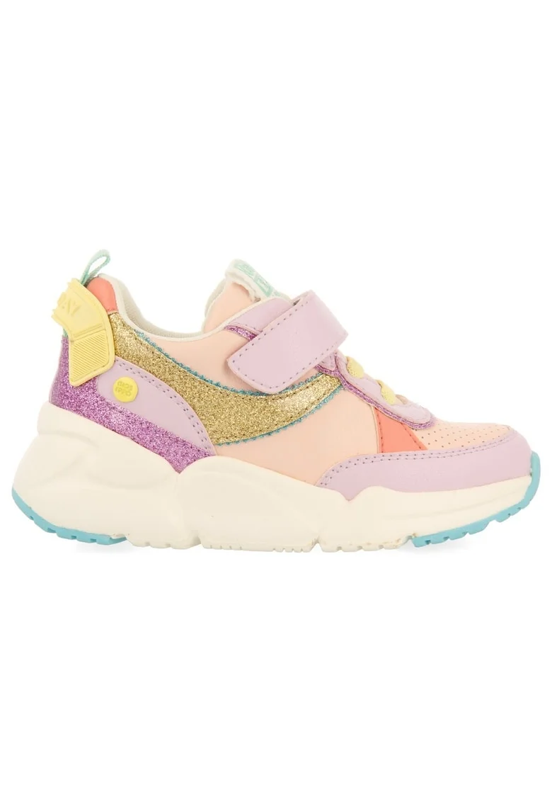 Pantofi sport cu velcro si aspect stralucitor Sautens, Lila