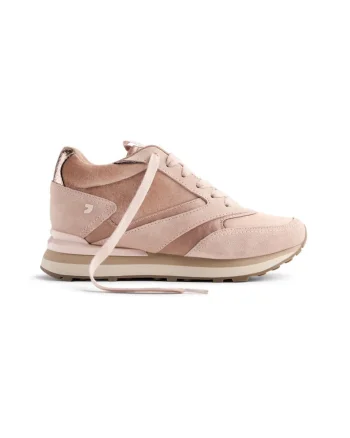 Pantofi sport wedge de piele intoarsa, Bej