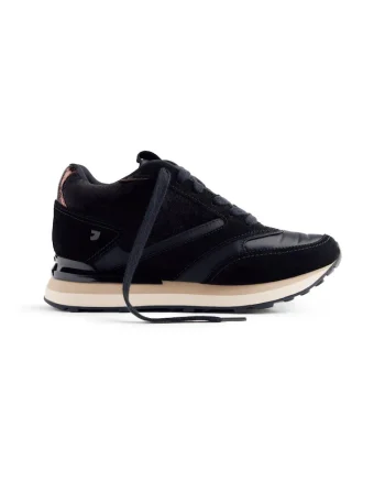 Pantofi sport wedge de piele intoarsa, Negru