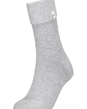Sosete lungi cu model uni, Gri deschis melange