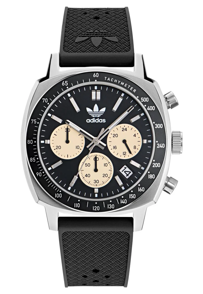 Ceas barbatesc  MASTER ORIGINALS ONE CHRONO, argintiu, curea sintetica neagra, mecanism Quartz