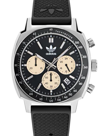 Ceas barbatesc  MASTER ORIGINALS ONE CHRONO, argintiu, curea sintetica neagra, mecanism Quartz