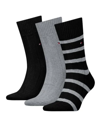 Set de sosete din amestec de bumbac - 3 perechi, Negru/Gri deschis melange