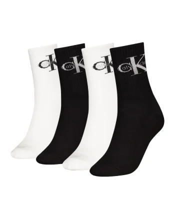 Set de sosete lungi din amestec de bumbac - 4 perechi, Negru/Alb murdar