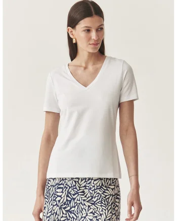 Tricou din amestec de modal, Alb