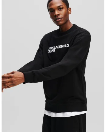 Bluza de trening lejera din amestec de bumbac, Negru