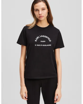 Tricou din bumbac organic cu imprimeu, Negru