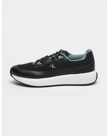 Pantofi sport low-cut cu logo, Negru/Albastru deschis