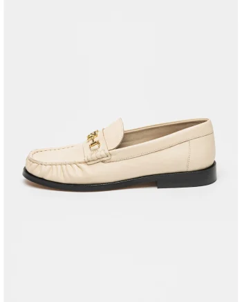 Pantofi loafer de piele, Bej deschis