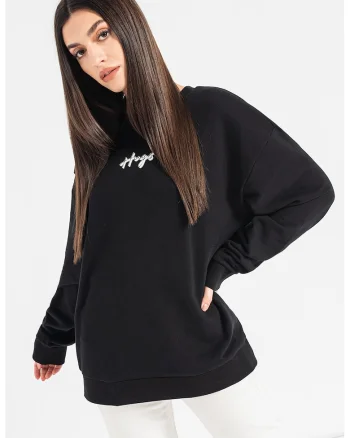 Bluza sport de bumbac cu decolteu la baza gatului Easy, Negru