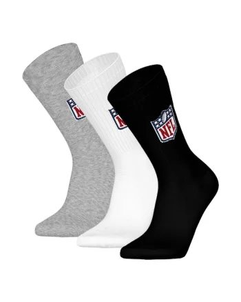 Set de sosete lungi unisex cu logo -3 perechi, Alb/Negru/Gri