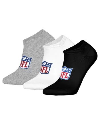 Set de sosete pana la glezna, unisex, cu logo - 3 perechi, Alb/Negru/Gri