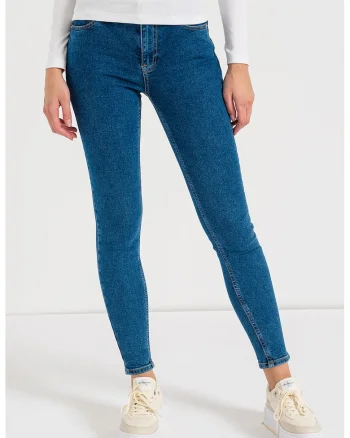 Blugi crop skinny, Albastru