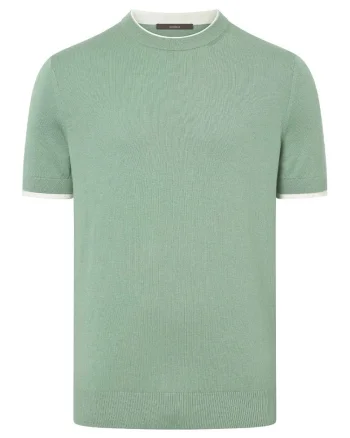 Tricou regular fit cu guler rotund 30044681, Verde