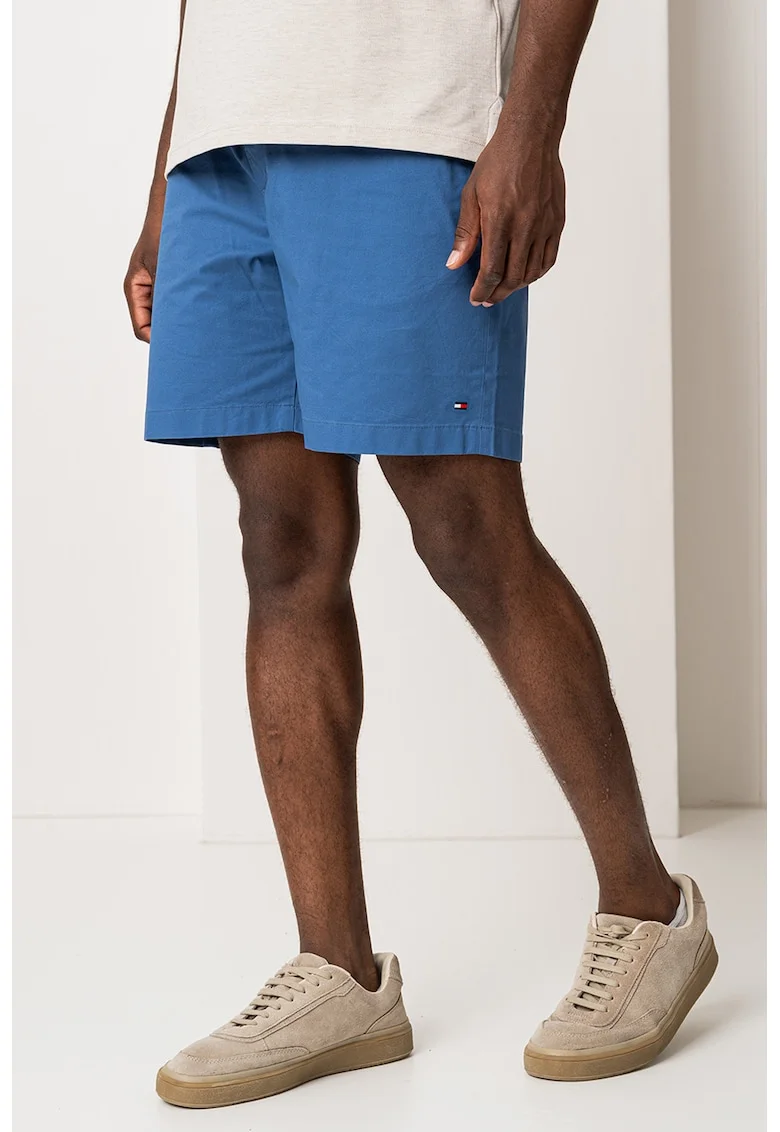 Pantaloni scurti cu model uni, Albastru pastel