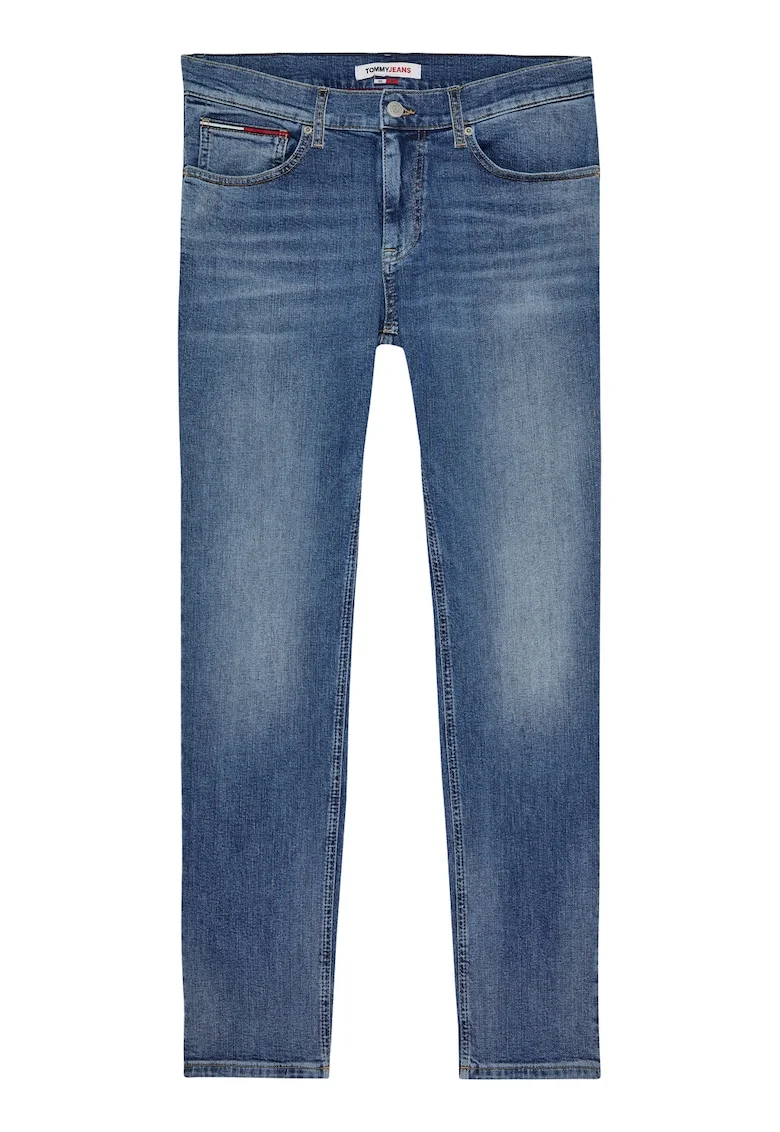Blugi slim fit cu talie medie, Albastru inchis
