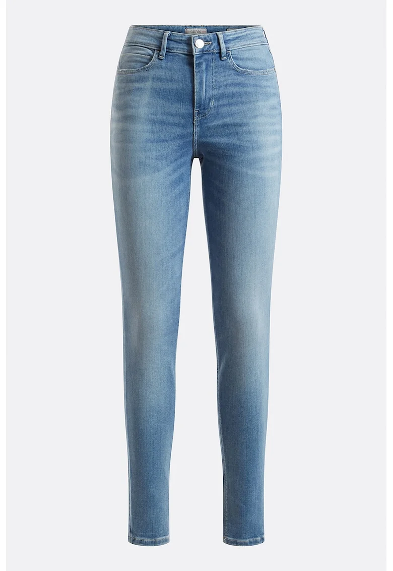 Blugi skinny cu aspect decolorat 1981, Albastru lavanda
