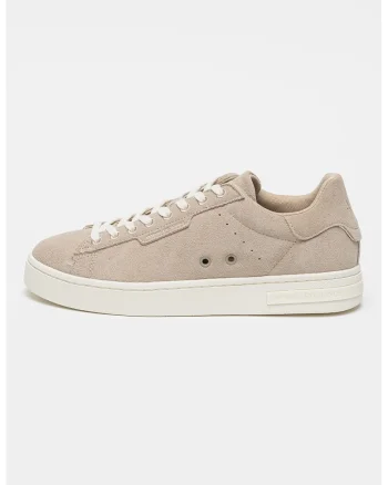 Pantofi sport low-cut de piele intoarsa, Grej