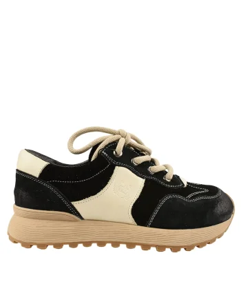 Pantofi sport, dama,  KM 9819 negru, piele nabuc