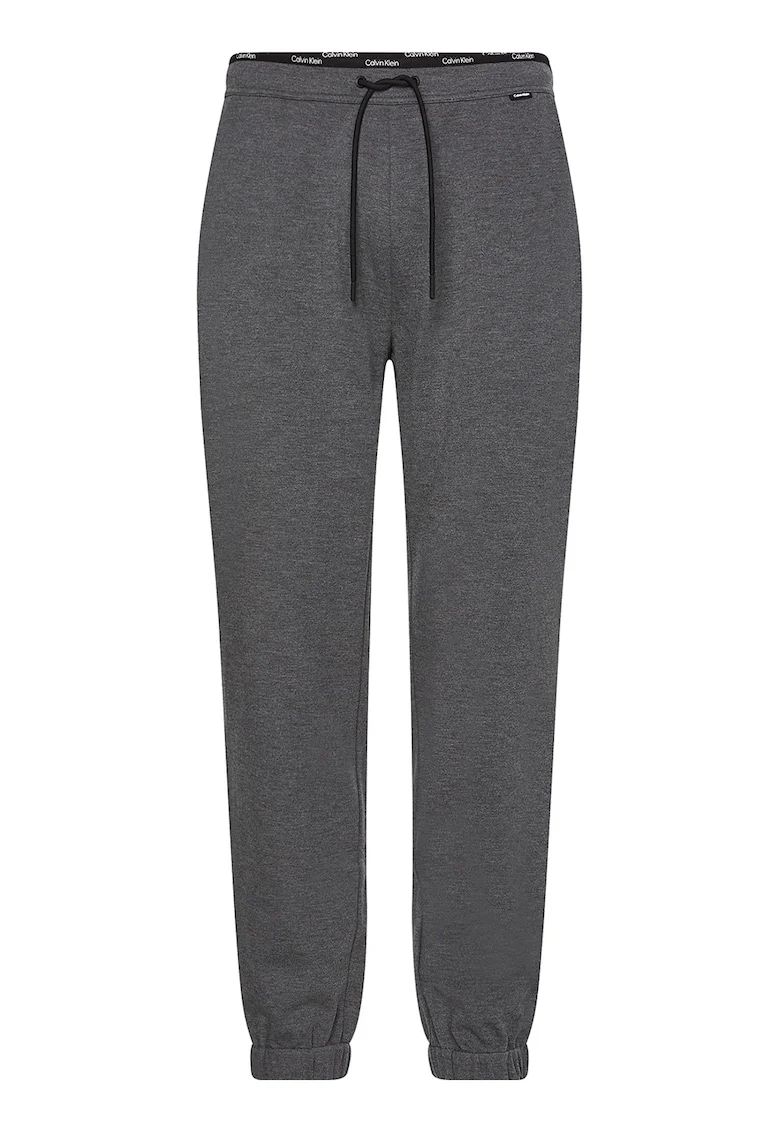 Pantaloni sport conici cu detalii contrastante, Gri melange