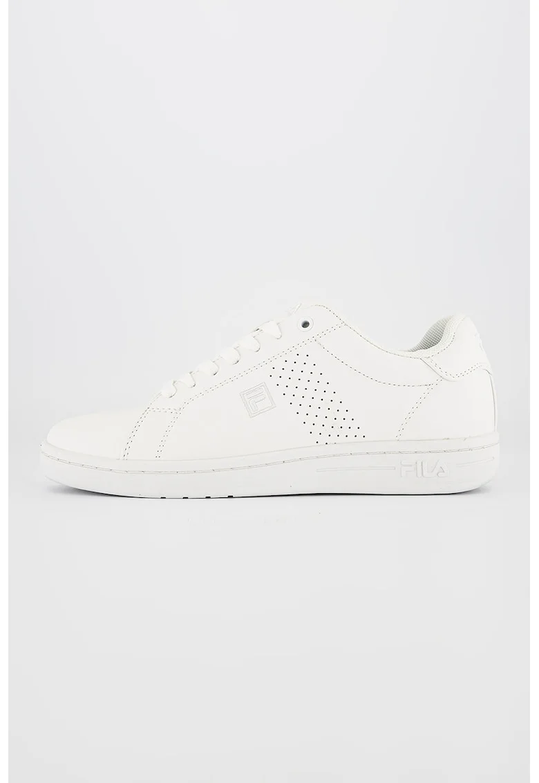 Pantofi sport low-top din piele ecologica cu detalii perforate Crosscourt 2, Alb